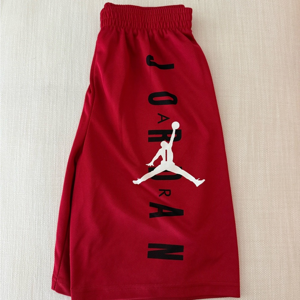Jordan Red Youth Basketball Shorts with White Jumpman